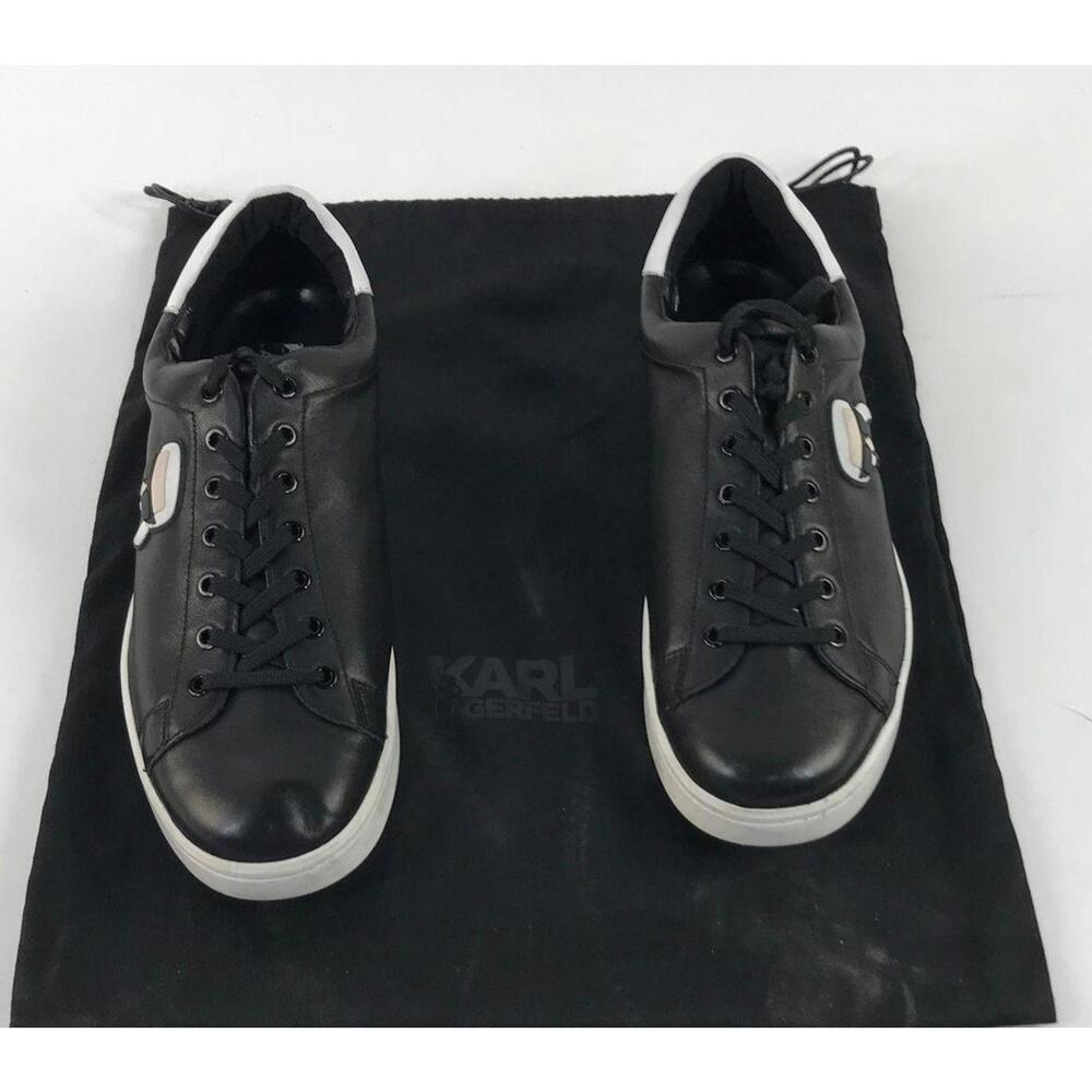 Karl Lagerfeld Iconic Sneakers KL51209-000 Character Size 11 Dust Bag Leather